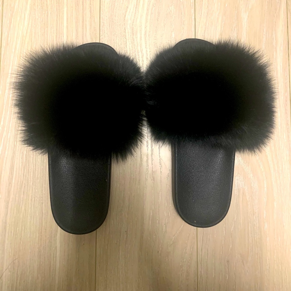 Real Fur Slides Size 8